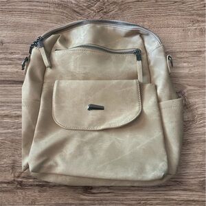 Convertible Backpack Shoulder Bag Crossbody Bag‎ Purse Beige